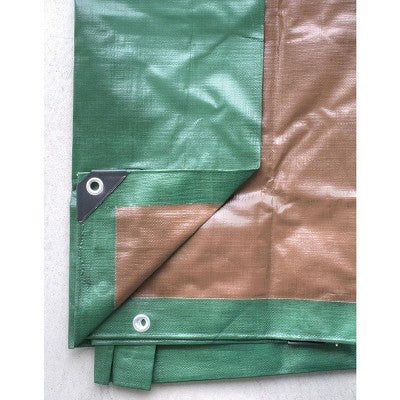  Moose Supply Heavy Duty Waterproof Poly Tarp Covers, Green/Brown, 12 Mil
