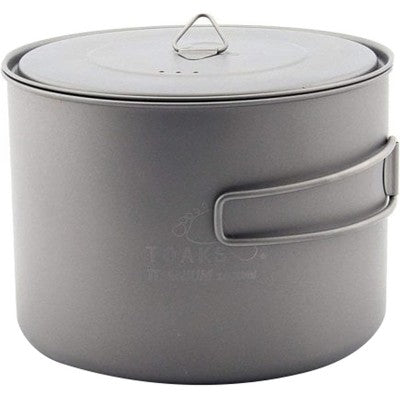  TOAKS 1600ml Ultralight Titanium Camping Cook Pot With Foldable Handles And Lid