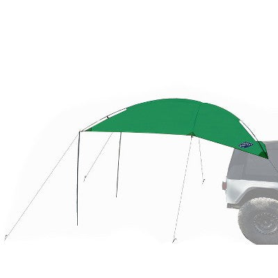  Kamp-Rite KAMPAWN319 SUV Sport Multi Use Outdoor Shade Shelter Tent Camping Awning W/ 3 Poles, 2 Legs, & Carry Bag, Jolly Green