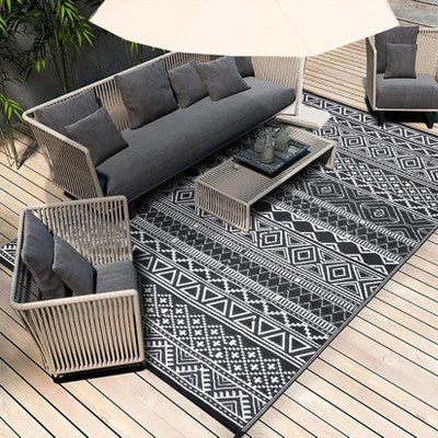  Waterproof Outdoor Rug - Reversible Patio Carpet, UV & Stain Resistant, Portable RV Mat For Camping, Deck, Picnic