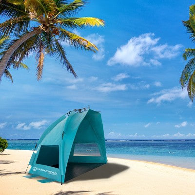  Leisure Sports Pop-Up Beach Tent With UV Protection, Mesh Windows, And Carry Bag - Turquoise