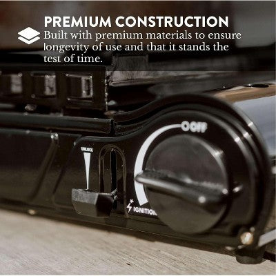  GasOne Dual Fuel Portable Stove 15,000BTU With Brass Burner Head, Dual Spiral Flame Gas Stove, GS-3900PB