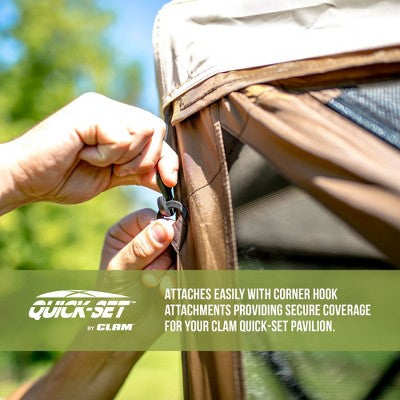  CLAM Quick-Set Outdoor Gazebo Screen Tent Canopy Accessory Rain Fly Roof Tarp For Pavilion/Pavilion Camper Models, Tan (Tent Not Included)