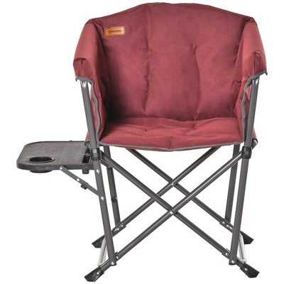  Outsunny Outdoor Director Chair, Folding Camping Chair With Thick Padded, Side Table And Heavy Duty Frame For Camping, Picnic, Beach, Hiking, Travel