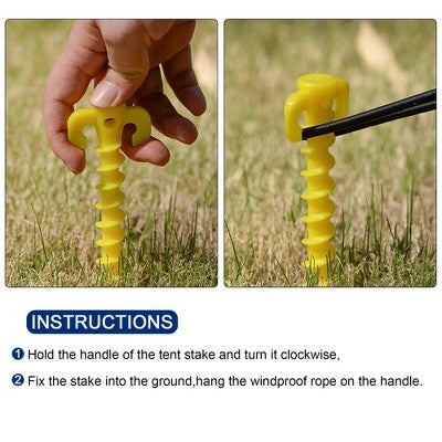  Unique Bargains Tent Stakes Spiral Plastic Ground Pegs For Outdoor Camping
