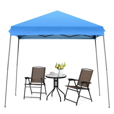  Tangkula 10x10 Ft Pop Up Canopy Tent One Person Set-up Instant Shelter With Central Lock W/ Roll-up Side Wall