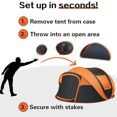  Boersma Camping Instant Pop Up Tent, 5/8 Person, Water Resistant Dome, Easy Setup For Camping Hiking And Outdoor, Portable With Carry Bag, 3 Season