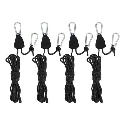  Unique Bargains Adjustable Tent Rope Hanger 1/8" 12.8ft Long 4 Pcs