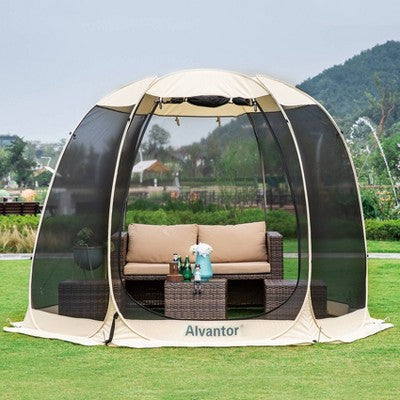  Alvantor Outdoor Pop Up Portable Gazebo Tent With Mesh Netting Screened Shelter Beige