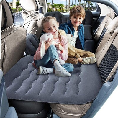  Zone Tech Car Inflatable "Air Mattress" Bed With Back Seat With 2 Air Pillows – Pump Kit - Vacation Camping Blow Up Pad