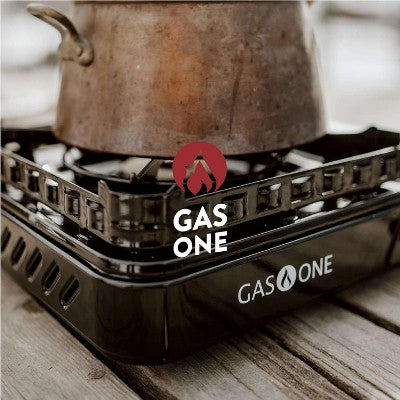  GasOne Dual Fuel Portable Stove 15,000BTU With Brass Burner Head, Dual Spiral Flame Gas Stove, GS-3900PB