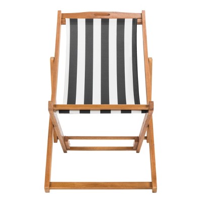  Loren Foldable Sling Chair - Natural/Black/White - Safavieh