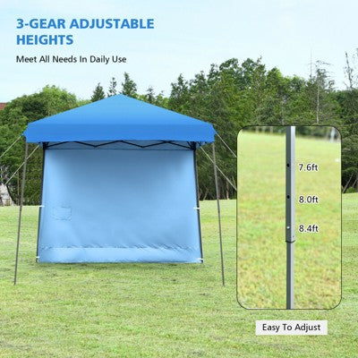  Costway 10ft X 10ft Pop Up Tent Slant Leg Canopy W/ Roll-up Side Wall