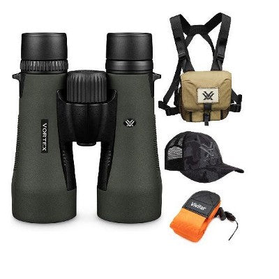  Vortex 10x50 Diamondback HD Roof Prism Binoculars W/Floating Strap & Vortex Hat