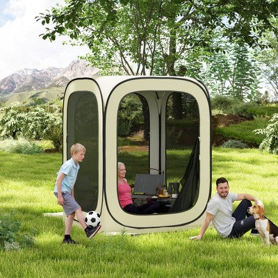  Outsunny 6 X 6ft Pop Up Screen Tent, UPF50+ Camping Gazebo With Carry Bag For Outdoor Activities