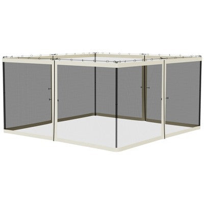  Outsunny Universal Replacement Mesh Sidewall Netting For Patio Gazebos And Canopy Tents With Zippers, (Sidewall Only)