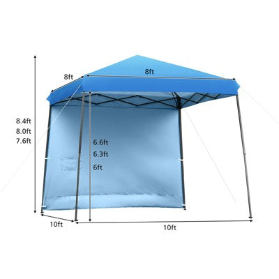  Costway 10ft X 10ft Pop Up Tent Slant Leg Canopy W/ Roll-up Side Wall