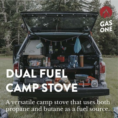  GasOne Dual Fuel Portable Stove 15,000BTU With Brass Burner Head, Dual Spiral Flame Gas Stove, GS-3900PB