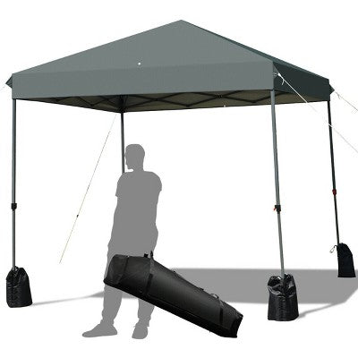  Costway 8x8 FT Pop Up Canopy Tent Shelter Wheeled Carry Bag 4 Canopy Sand Bag