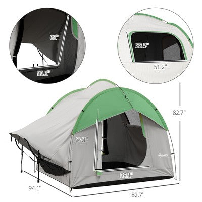  Cesicia 7.5' L X 6.9' W X 6.9' H SUV Tent, 2000mm Waterproof Truck Tent With 3 Doors And Mesh Window, For 5-6 Person Camping