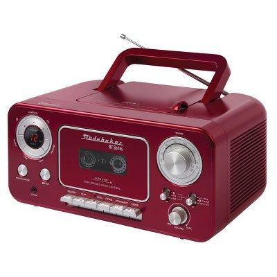  Studebaker SB2135BT Portable Stereo CD Player With Bluetooth, AM/FM Stereo Radio And Cassette Player/Recorder