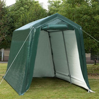  Costway 7'x12' Patio Tent Carport Storage Shelter Shed Car Canopy Heavy Duty Green