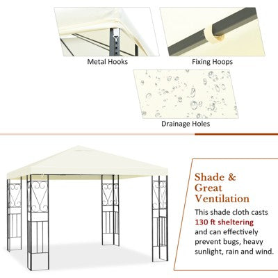  Tangkula 10'x10'Outdoor Canopy Gazebo Art Steel Frame Party Patio Large Canopy Gazebo