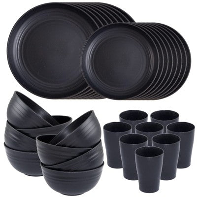  Itopfox Wheat Straw Dinnerware Set For 8, Includes Plates, Bowls & Cups, Unbreakable & Dishwasher Safe, Perfect For Parties, Picnics & Everyday Use
