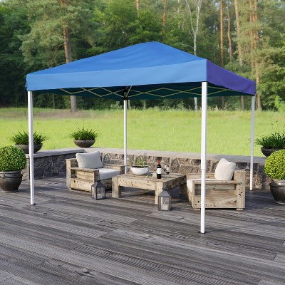  Emma And Oliver 8'x8' Weather Resistant, UV Coated Pop Up Canopy Tent With Reinforced Corners, Height Adjustable Frame And Carry Bag