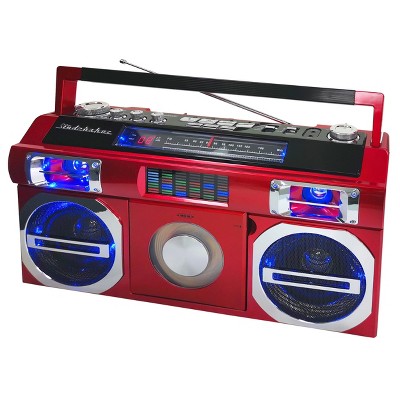  Studebaker SB2145 80's Retro Street Portable Bluetooth Boombox With FM Radio, CD Player, LED EQ And 10 Watts RMS Power