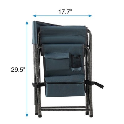  KTMBDW 2-piece Oversized Padded Folding Outdoor Chair With Storage Pockets For Indoor,Outdoor Camping, Picnics And Fishing