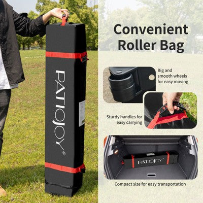  Tangkula Pop-up Canopy Tent 6.6’ X 6.6’ Height Adjustable Commercial Instant Canopy W/ Portable Roller Bag Blue/ White/ Grey
