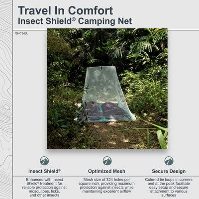  COCOON - Premium - Insect Shield® Ultralight Camping Net - Light Green - Double