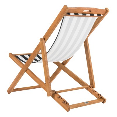  Loren Foldable Sling Chair - Natural/Black/White - Safavieh