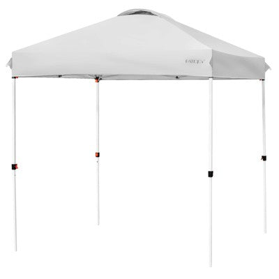  Tangkula 6.6’ X 6.6’ Pop-up Canopy Tent Outdoor Camping Sun Shelter W/ Portable Roller Bag & 4 Weight Bags Blue/ White/ Grey