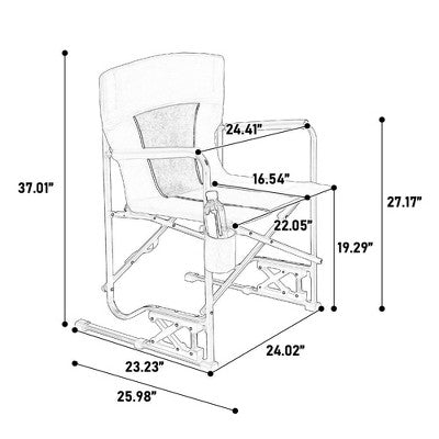  PAGED Outdoor Camping Chair,Portable Folding Rocking Chair With Drink Holder & Comfortable Backrest For Outdoor Travel Lawn Backyard