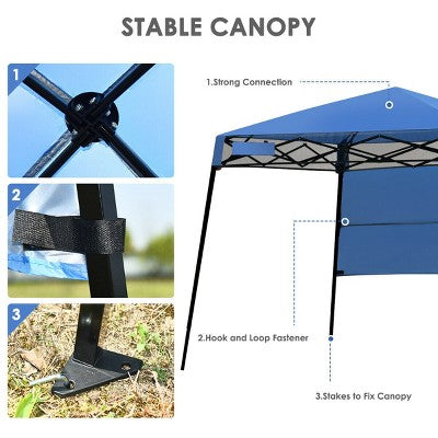  Costway 7x7 FT Slant Leg Pop-up Canopy Tent Shelter Adjustable Portable Carry Bag