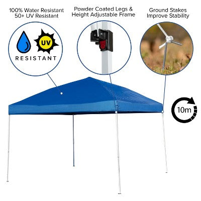  Emma And Oliver 8'x8' Weather Resistant, UV Coated Pop Up Canopy Tent With Reinforced Corners, Height Adjustable Frame And Carry Bag