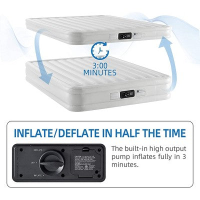  BIKAHOM Bi-ComferRaised Inflatable Mattress With Built In Air Pump, Mattress Cover And Multiple Air Chambers