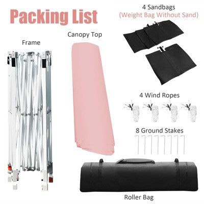  Tangkula 10x17ft Pop Up Canopy 3 Height Adjustment Folding Tent With Roller Bag