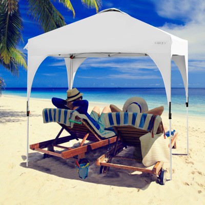  Tangkula Pop-up Canopy Tent 6.6’ X 6.6’ Height Adjustable Commercial Instant Canopy W/ Portable Roller Bag Blue/ White/ Grey