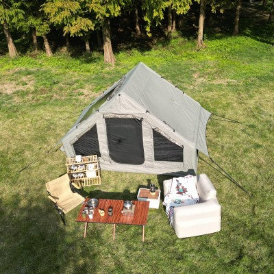  4 Person Inflatable Glamping Tent, 4-Season Waterproof Air Camping Tent House With Quick Setup And Windproof Structure – Cuddlewood