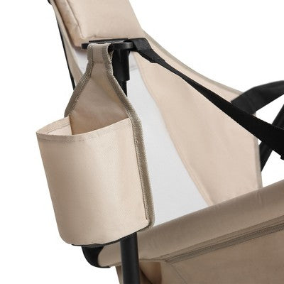  Camping Chair, Folding Portable Rocking Chair,Adjustable Back Swinging Chair With Pillow Cup Holder,Recliner With Carry Bag For Outdoor Travel , KHAKI