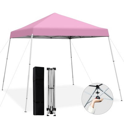  Costway 10x10ft Patio Outdoor Instant Pop-up Canopy Slanted Leg UPF50+ Sun Shelter