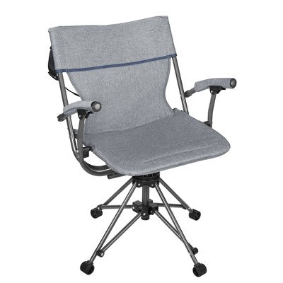  Zenithen Folding Lawn 360 Swivel Chair With Armrests, Blue Grey