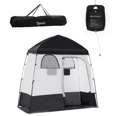  DSVIMOY Shower Tent, Pop Up Privacy Shelter For Camping, Dressing Changing Room, Portable Instant Outdoor Shower Tent, Black, 86.6"*49.2"*90.5"