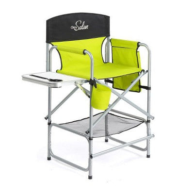  Karl Home 25in Portable Folding Director Chair With Retractable Side Tables And Side Bags Blue
