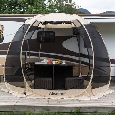 Alvantor Outdoor Pop Up Portable Gazebo Tent With Mesh Netting Screened Shelter Beige