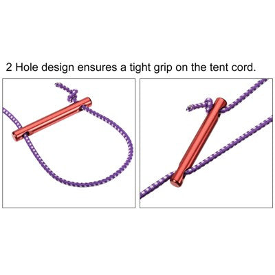  Unique Bargains Camping Aluminum Alloy Tent Rope Guyline Adjuster Cord Tensioner Red 6 Pcs