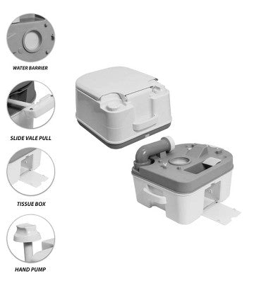  Portable Travel Toilet For Camping, RV, Boating And Other Recreational Activities 6.3 Gallon